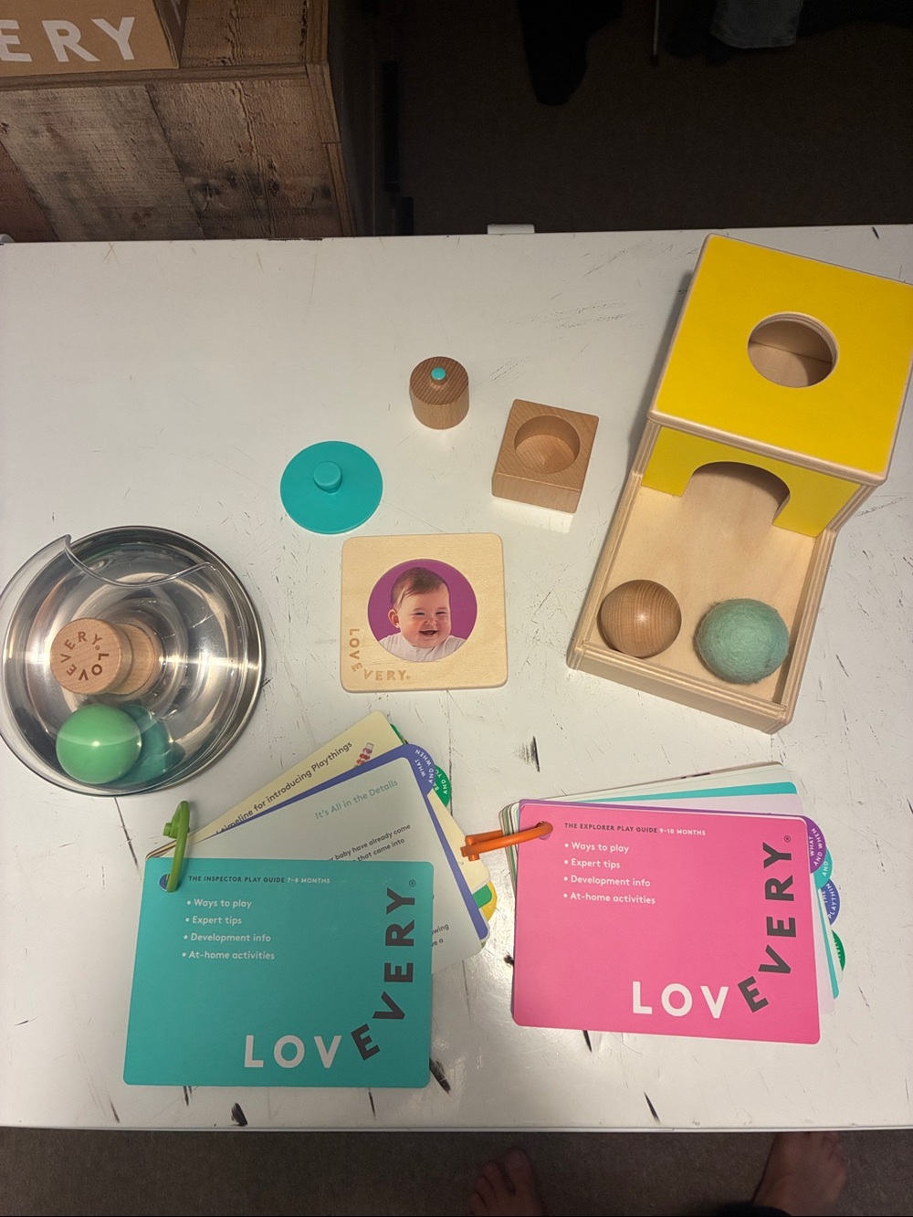 Montessori Wooden Play Set - Yellow & Teal